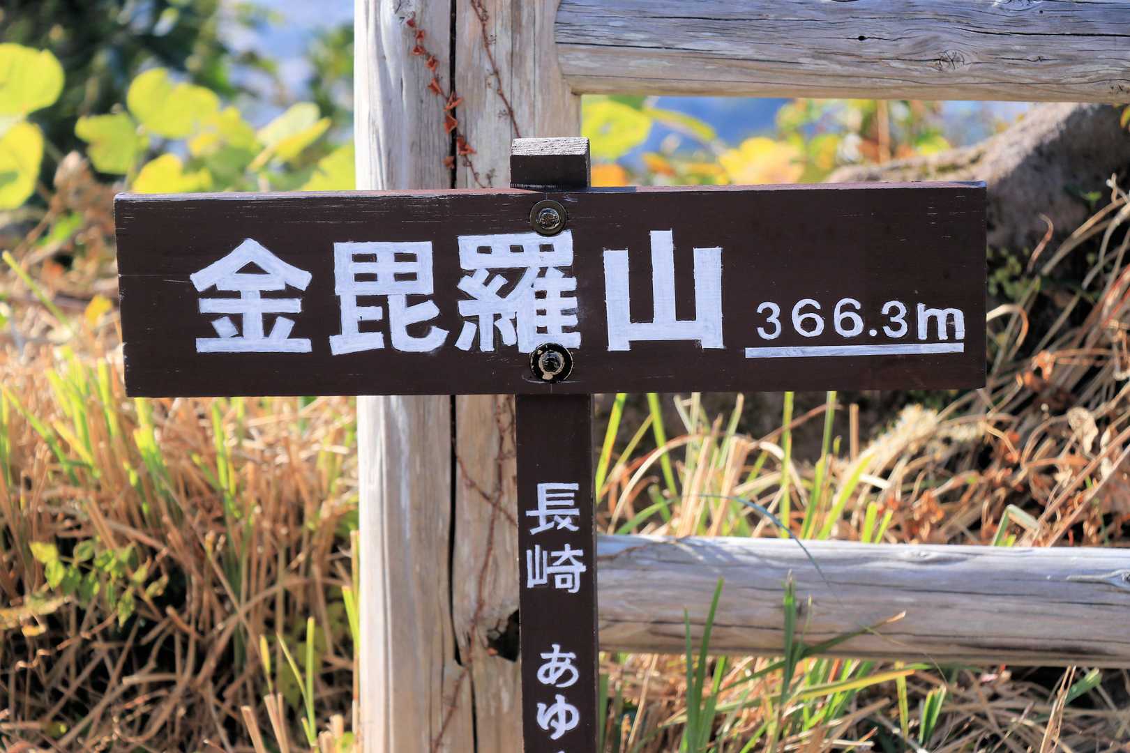 山頂標識。