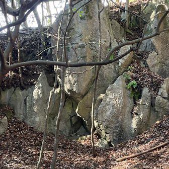 ここが林道終点
反対側にも石灰岩が有った所