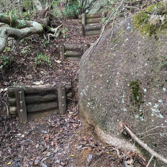 この岩場を登れば