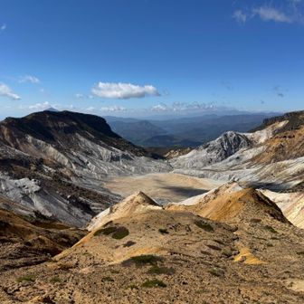少しウトウトしてから下山開始。
いつもの爆裂火口を横目に早く下山してご飯食べたい…