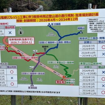 鞍掛峠コースの通行規制が始まるので注意⚠️