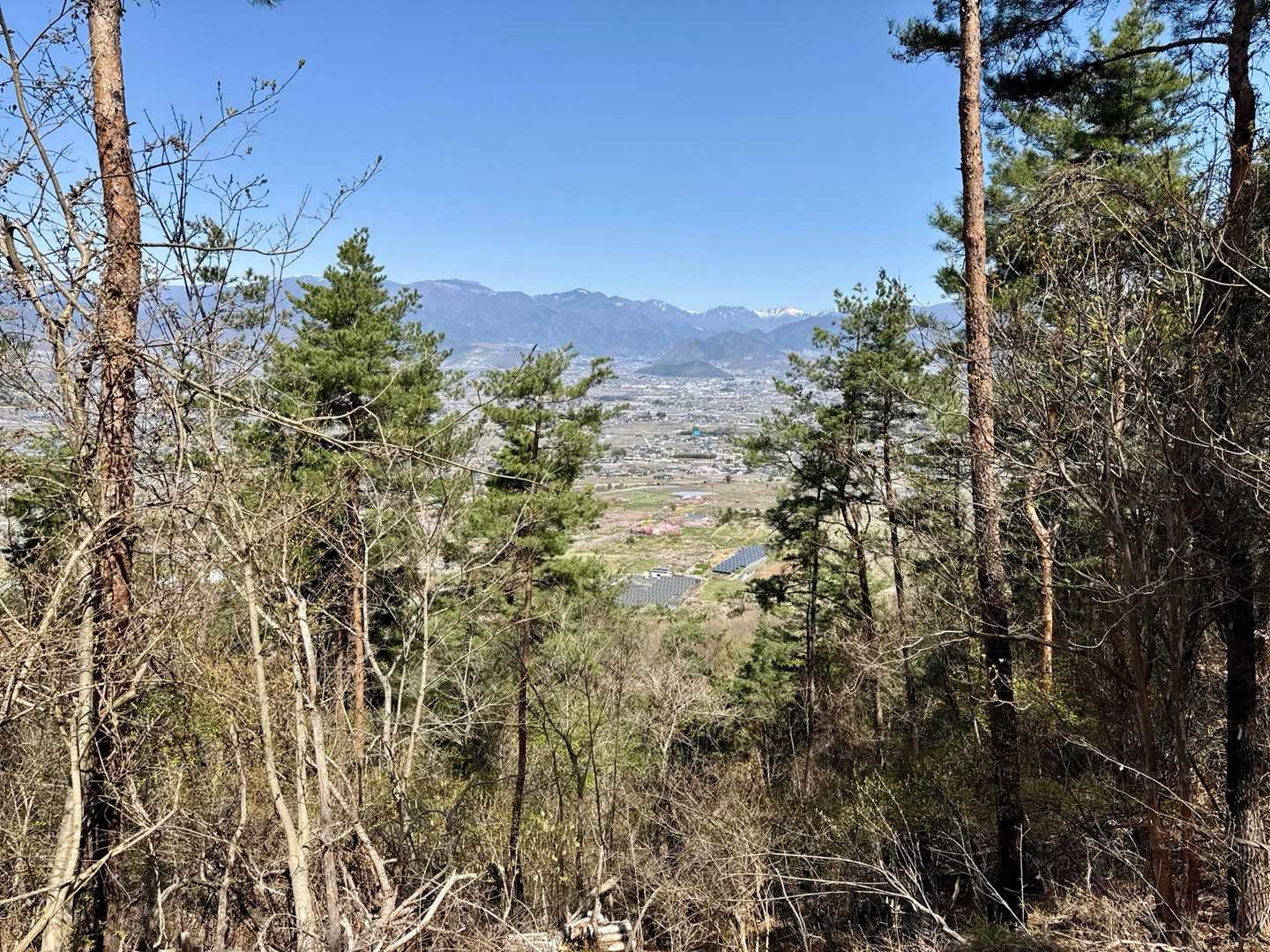 甲府盆地は桃色