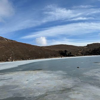 凍ってはいるけど、薄いところも💦