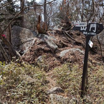 山門。左へ行く道