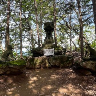 釜伏山に登頂！
釜山神社奥の院です。ここにも狛犬