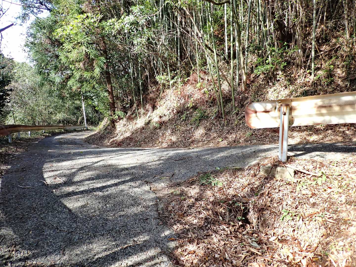 ここを右折。前は反対側から登りました。