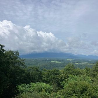 帰りは浅間山は雲の中
