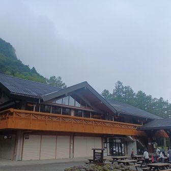 上高地到着時はちょっと雲が多めでしたが・・・・