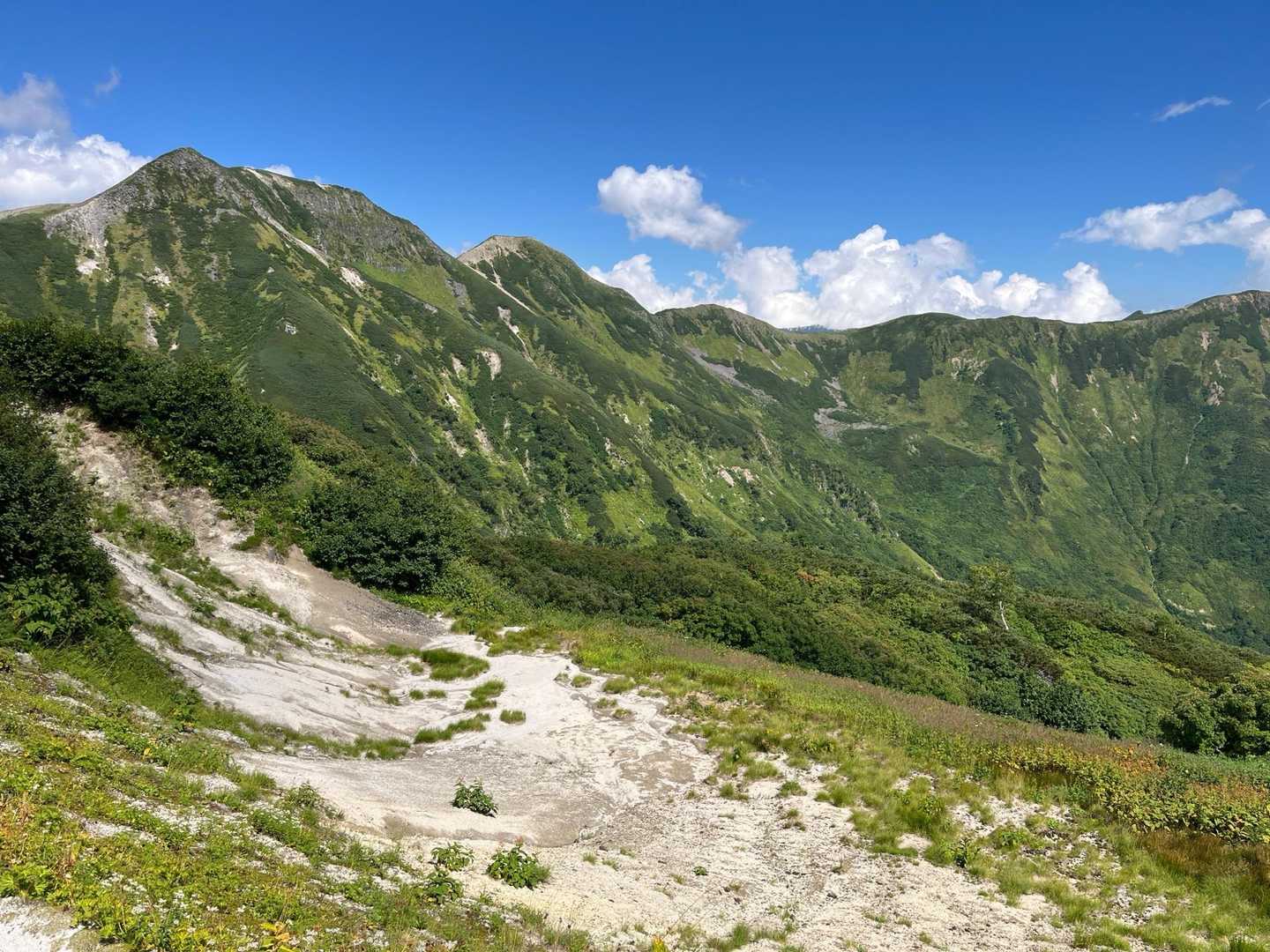 左手には双六岳