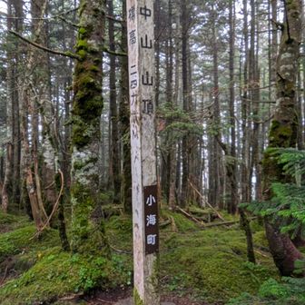 中山 2496m
ここで一瞬雨がやむもすぐ再開☔