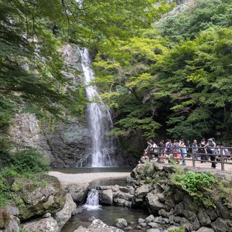 登山道は数人とすれ違っただけだったけど、大滝にはさすがに人か集まっていた