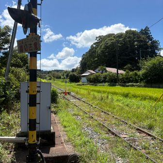 養老渓谷駅が終点なんですね、
案内にはもう一駅あったような気がしたので、
続いてる線路は今は使われてない昔の終着駅？