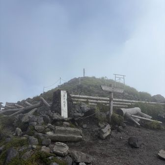 山頂はガスってて残念😢