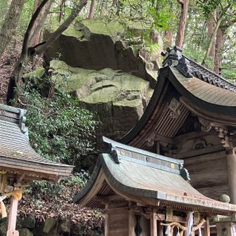 岩が乗りかかってます