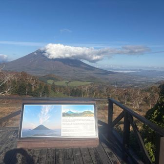羊蹄山は恥ずかしいのか顔隠す😂