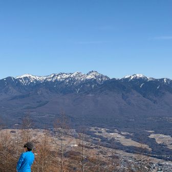 右の編笠岳から権現岳、赤岳、阿弥陀岳、横岳、硫黄岳