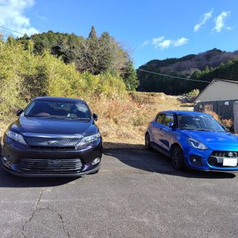 坂本棚田近くの駐車場から車でスタート
