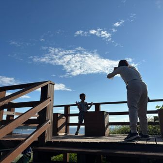 展望台で記念撮影