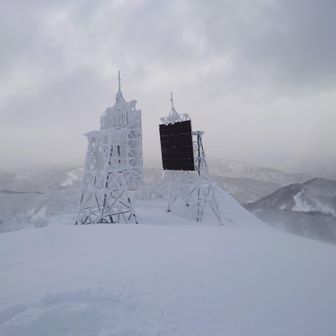さて、巨大パネルに挨拶して下山開始