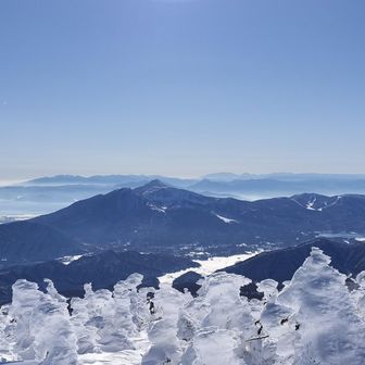 山頂南側の展望地から磐梯山