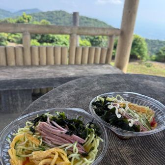 東屋はめちゃくちゃ涼しくてご飯が進む