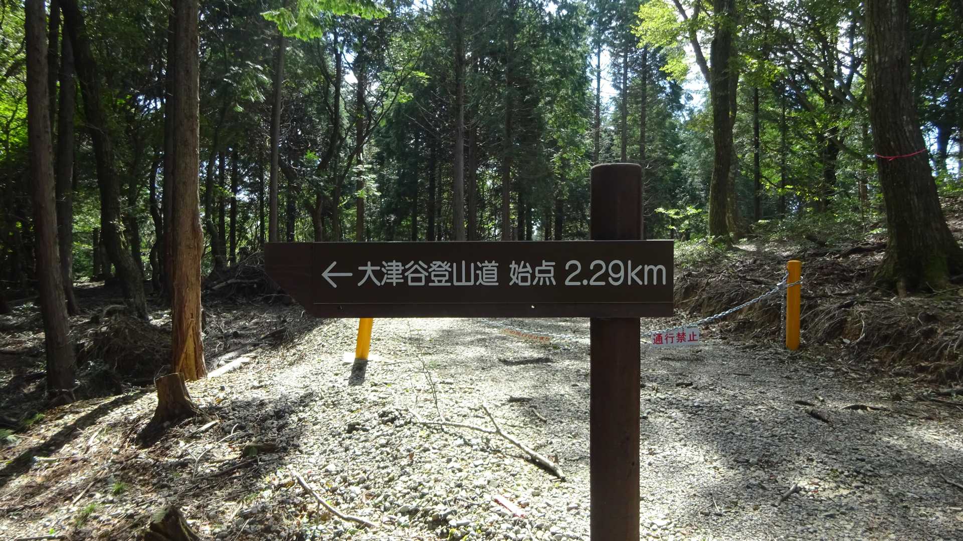 📝 登山道の案内距離表記板
←
大津谷山道始点迄     2.29km