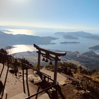 天空の鳥居からの天草の島々