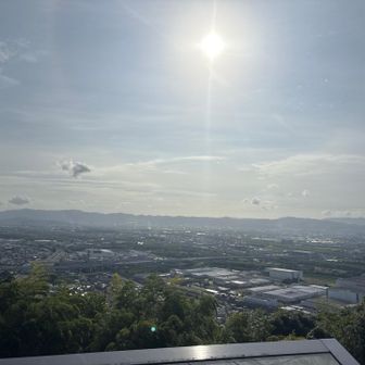 天王山からは、京都方面が見渡せる。