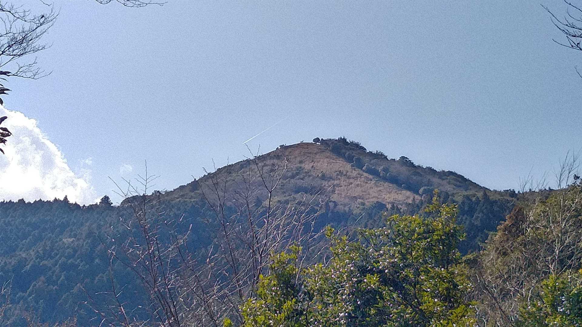 少し下ってから山頂を見ると、急登なのがよく分かります😲