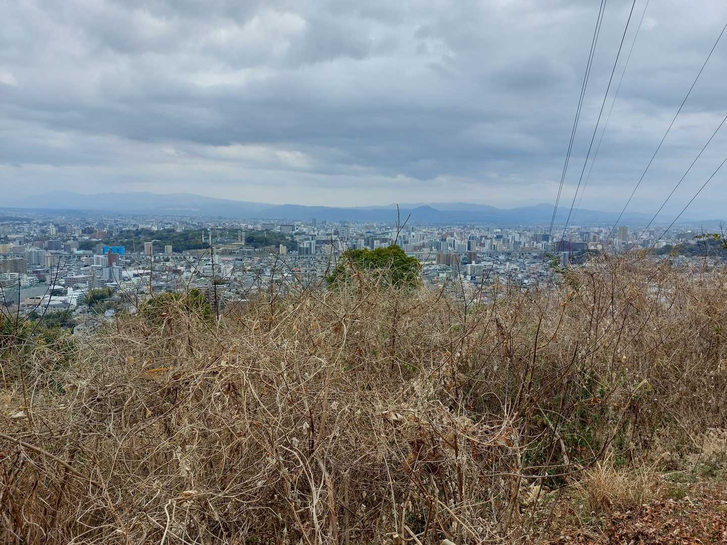 山頂からの眺望、城下町の風景。