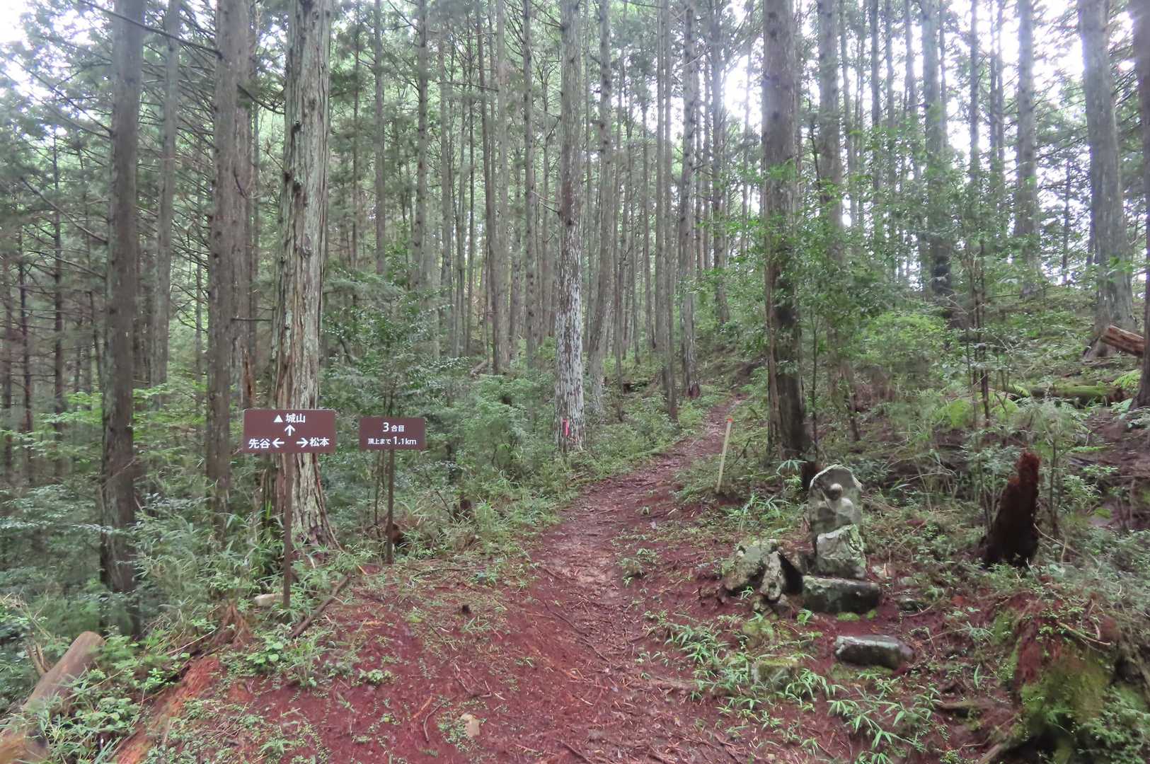 城山へレッツらゴー
ここは３合目
山頂まで1.1ｋｍ
