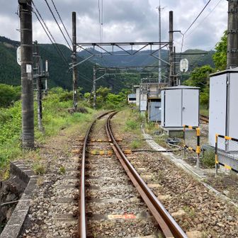 JR青梅線の線路を渡ります。