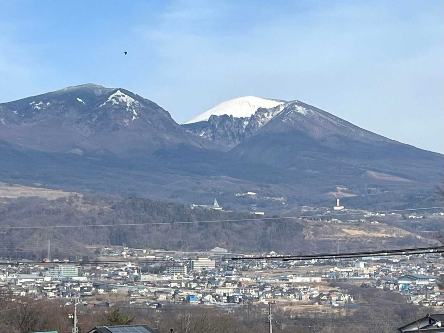 黒斑山、浅間山、小諸のまち