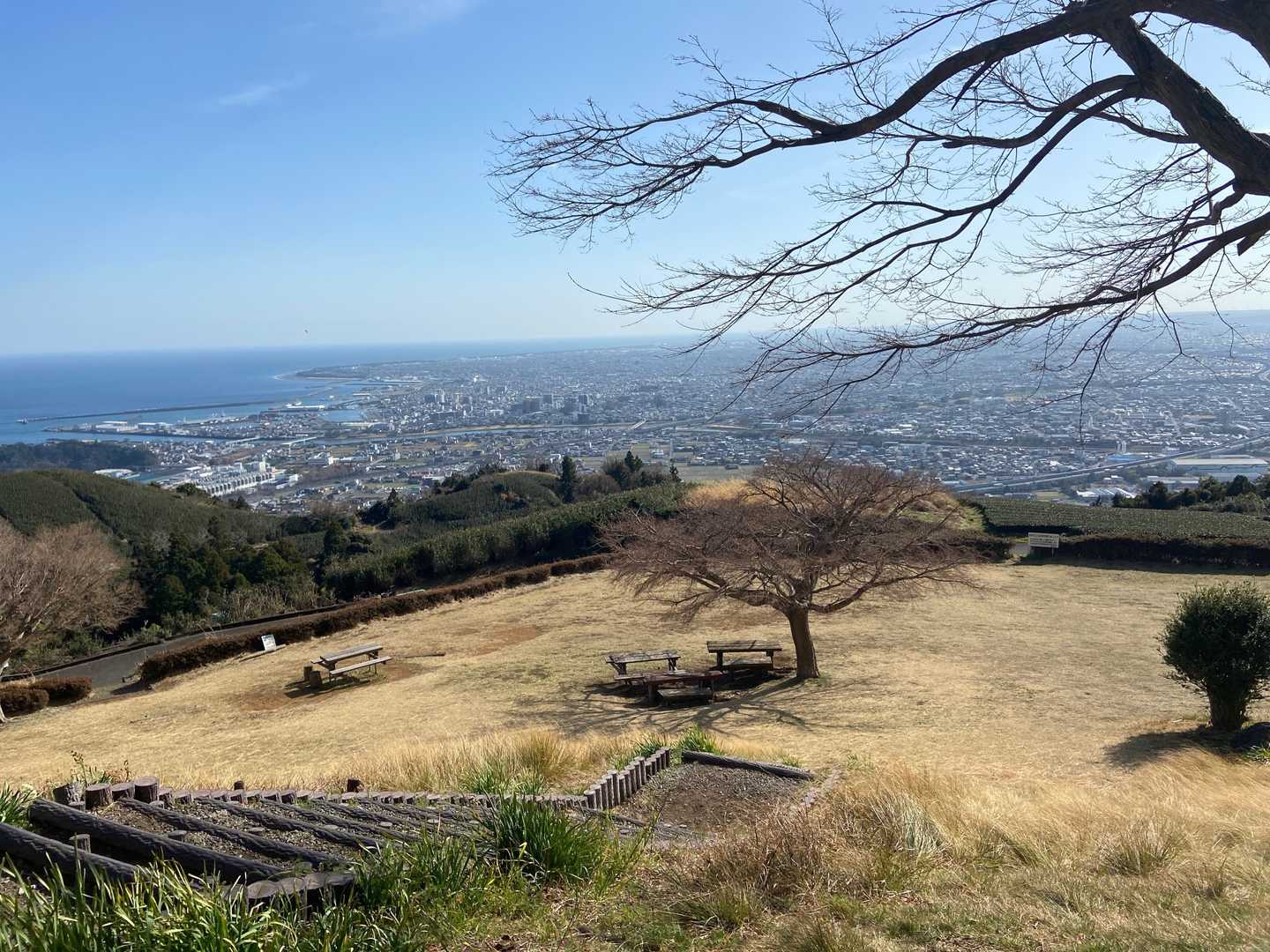 笛吹段公園から焼津を望む