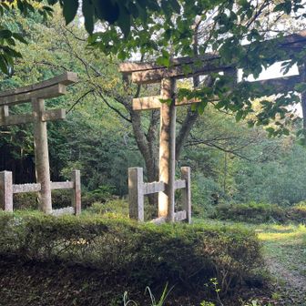 二ツ鳥居⛩️
弘法大師によって建てられた。
弘仁10年(819)5月3日建立。
当時の木製から、慶安2年(1649年)に建て替えられた。
高さ5.6m広さ約4.7m

＊  此処より、古峠経由上古沢駅に下山出来る。