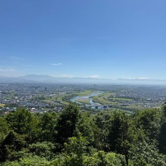 今週は大雪山連峰、十勝岳連峰ともに見えている