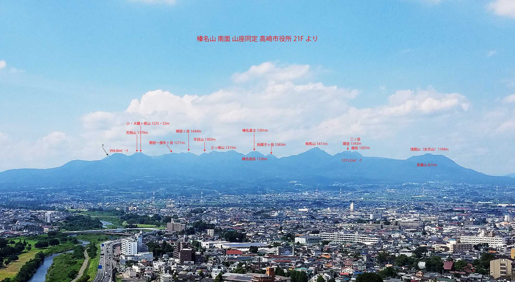 高崎市役所21Fからの、榛名山山座同定 / ふかひれさんのモーメント