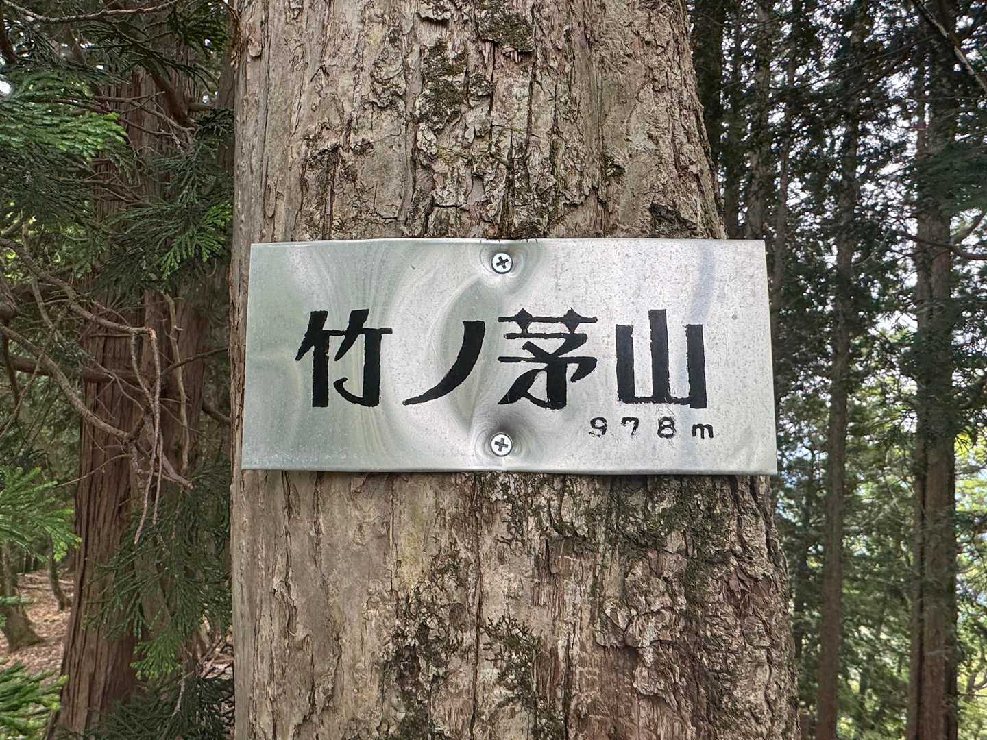 竹ノ茅山 978m
この標識のフォント好き💕
