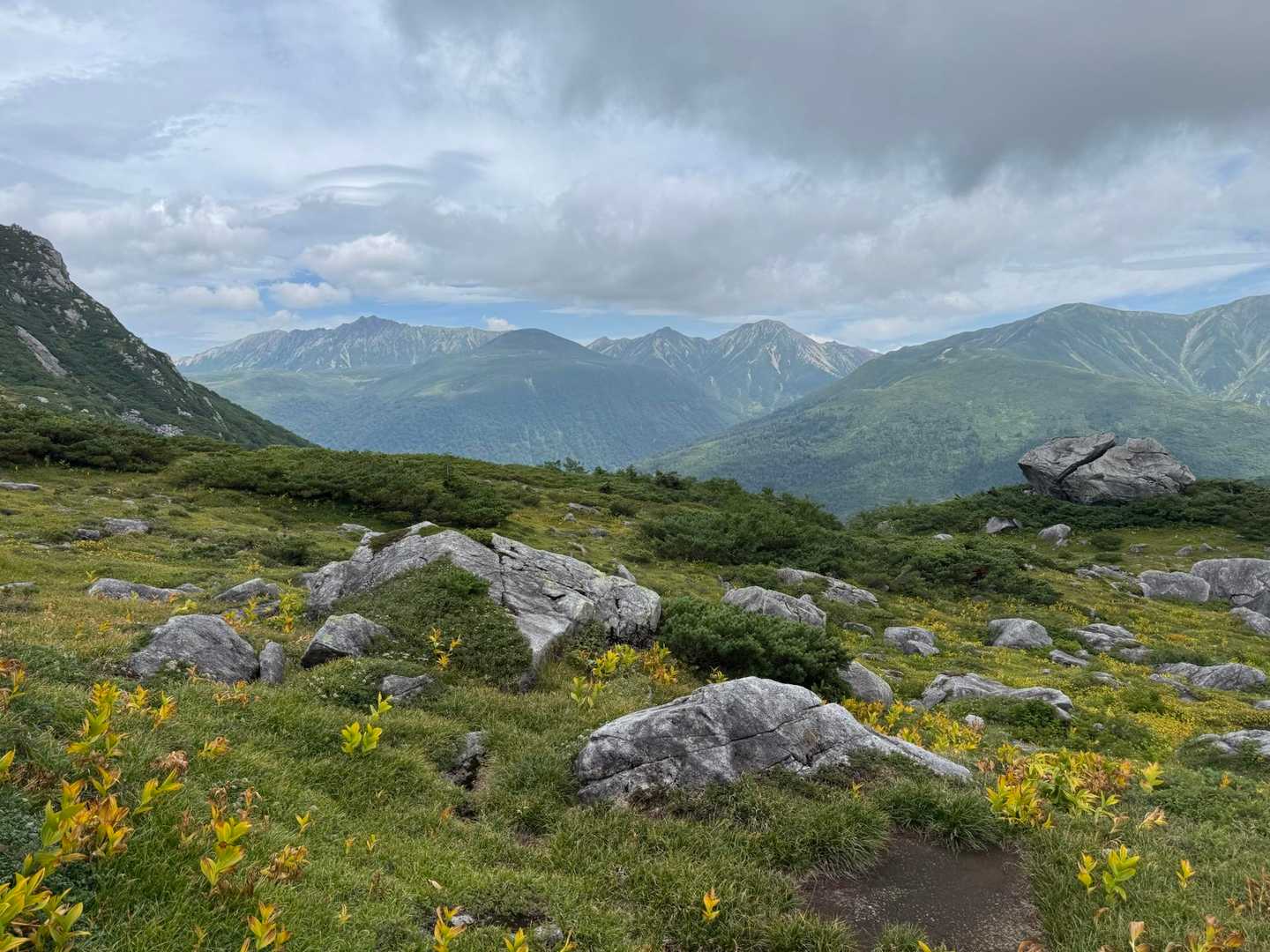 北ノ俣岳-赤木岳-中俣乗越-黒部五郎岳 縦走コースの写真