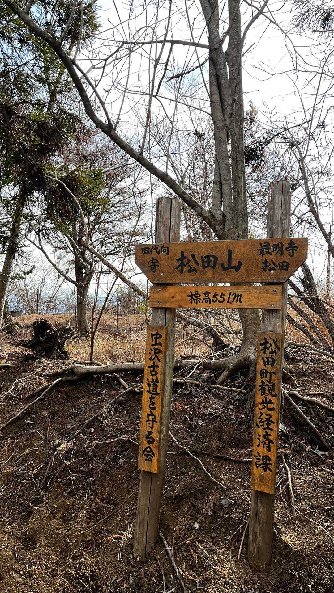 山頂。ゴルフ場の脇にある。