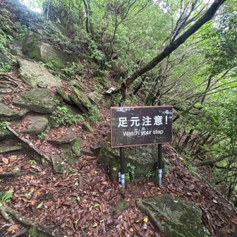 「足元注意！」の看板。

うん、分かってる……！！！