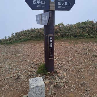 平標山(1984m)
ガスっていて周りの眺望はない。