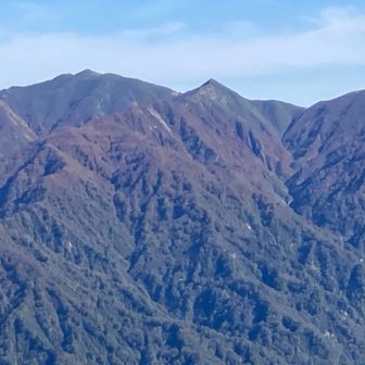 朳差岳と鉾立峰（拡大）