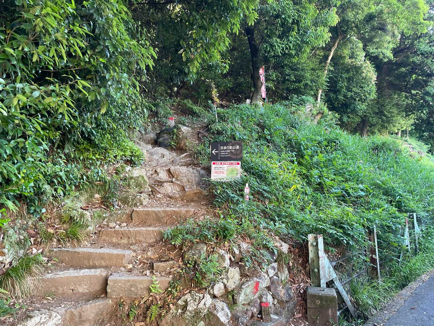 百曲り登山道から登ります
つずら折りが百ヶ所？
