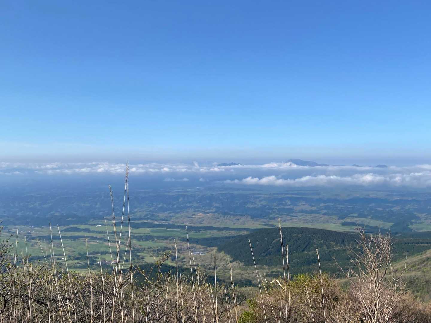 振り返ると雲の上に阿蘇五岳✨