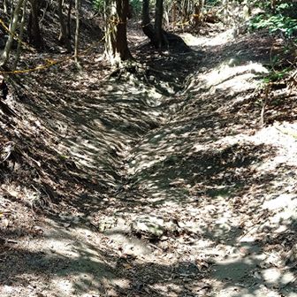 落ち葉と粘土質の土で滑るので下りはロープが有り難い🙏