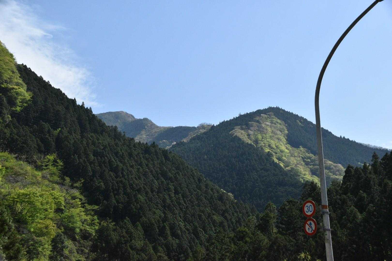ゴール！
境橋バス停に到着です。

青と緑の絵画のような風景を見ながらバスを待ちます。

おつかれ山！