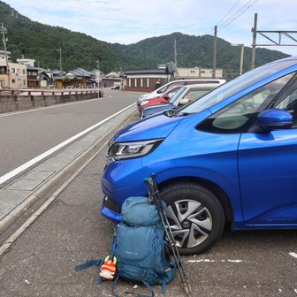本日は今庄駅前駐車場からスタートです。
