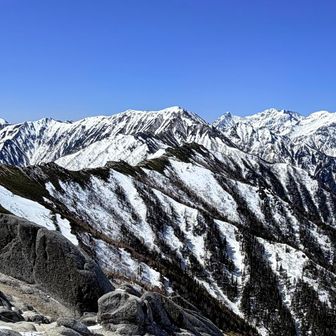 表銀座縦走路（燕岳〜大天井岳〜槍ヶ岳）が一望です！