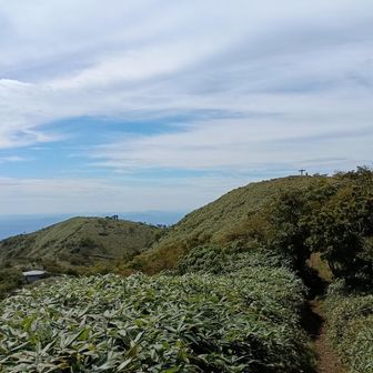 間もなく山頂です。右手の山が山頂です。